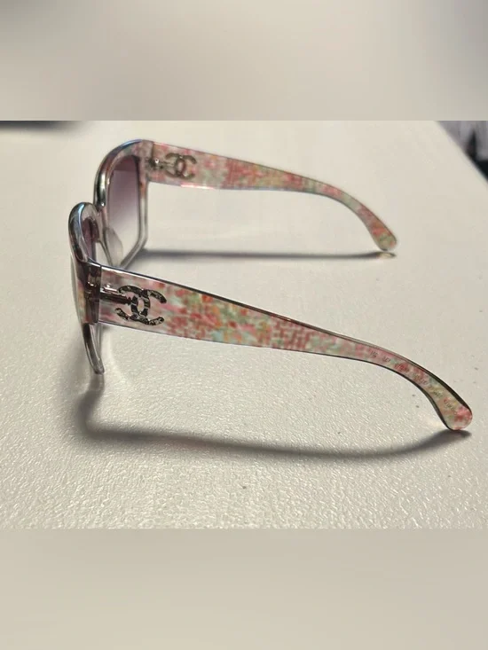 Chanel Women's Multicolor Frame Sunglasses - Pink/purple Lenses - Picture 6 of 11